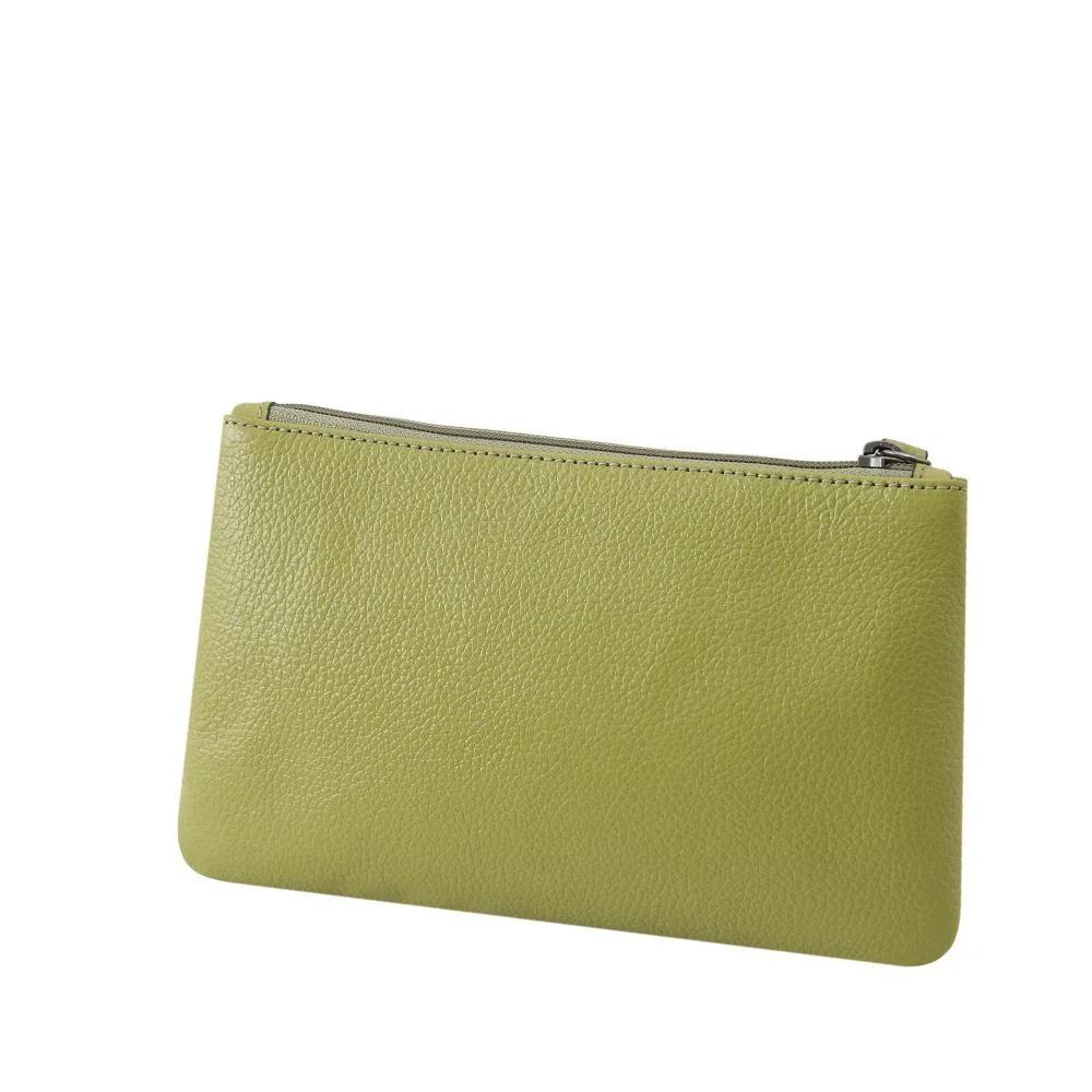 Bolsa Carteira Clutch de Couro Mariart Cambará Verde 4