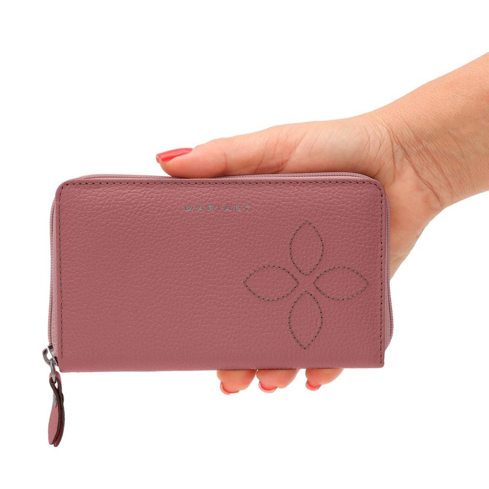 Carteira de Couro Feminina Mariart 721 Rosa 5