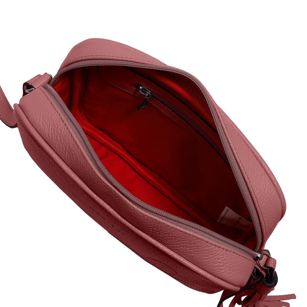 Bolsa de Couro Mariart Calêndula Rosa 2