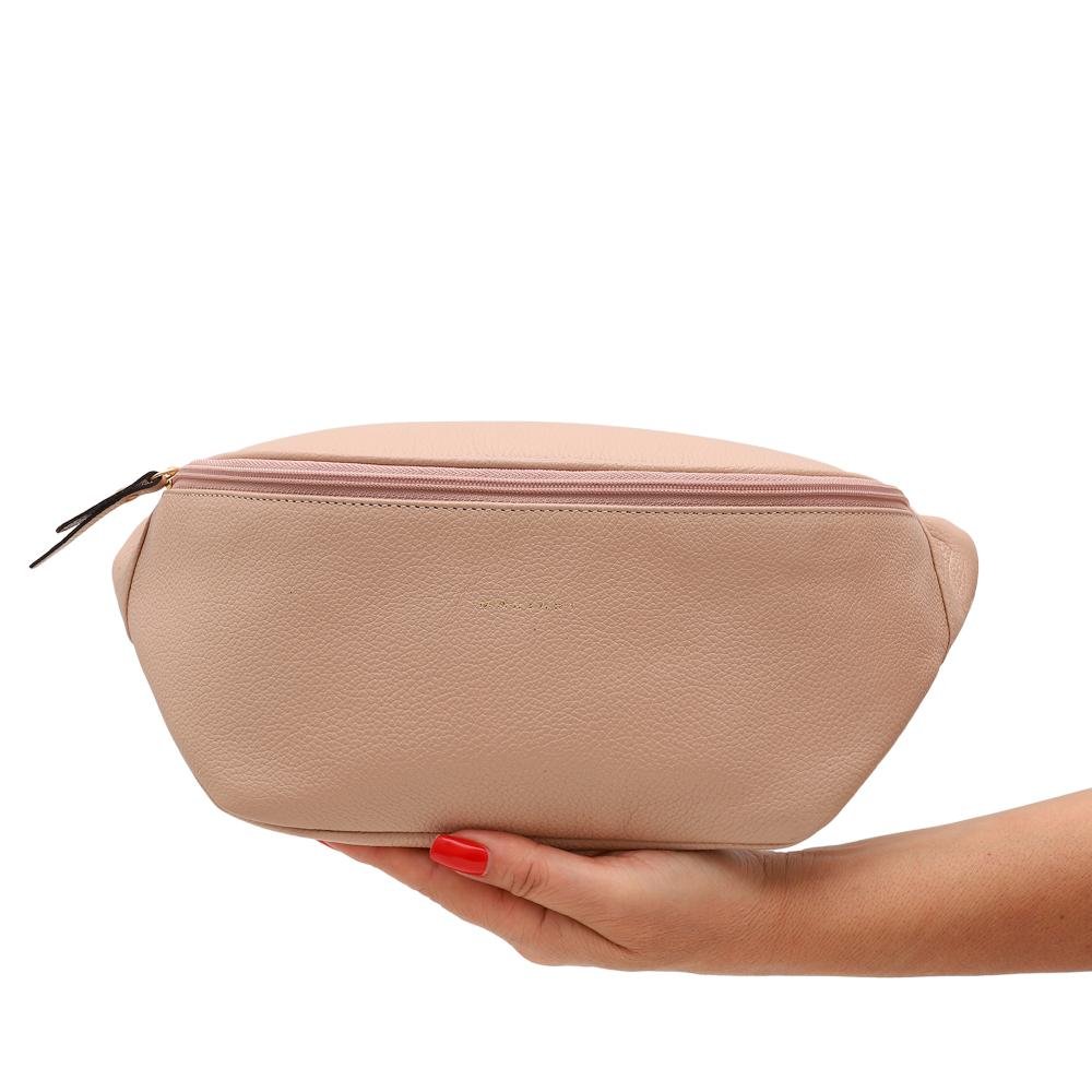 Pochete Couro Mariart Begônia Bege 5