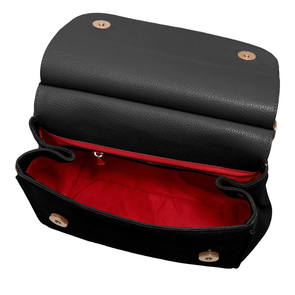 Bolsa de Couro Mariart Camélia Preto 2