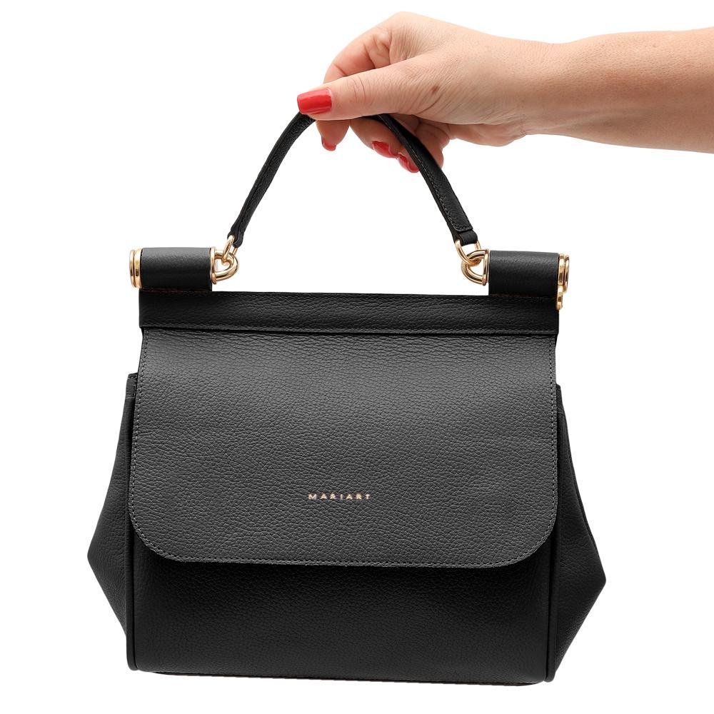 Bolsa de Couro Mariart Camélia Preto 6