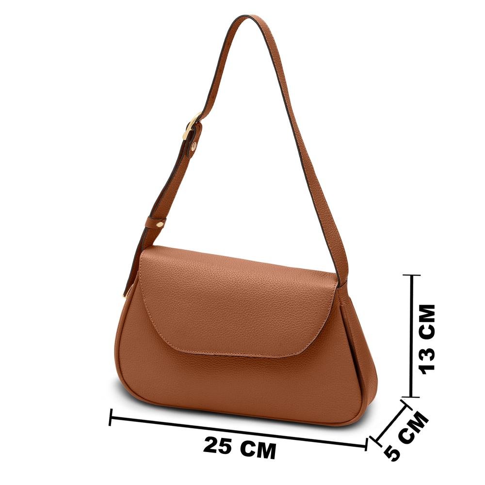 Bolsa de Couro Mariart Cosmos Marrom Claro 4