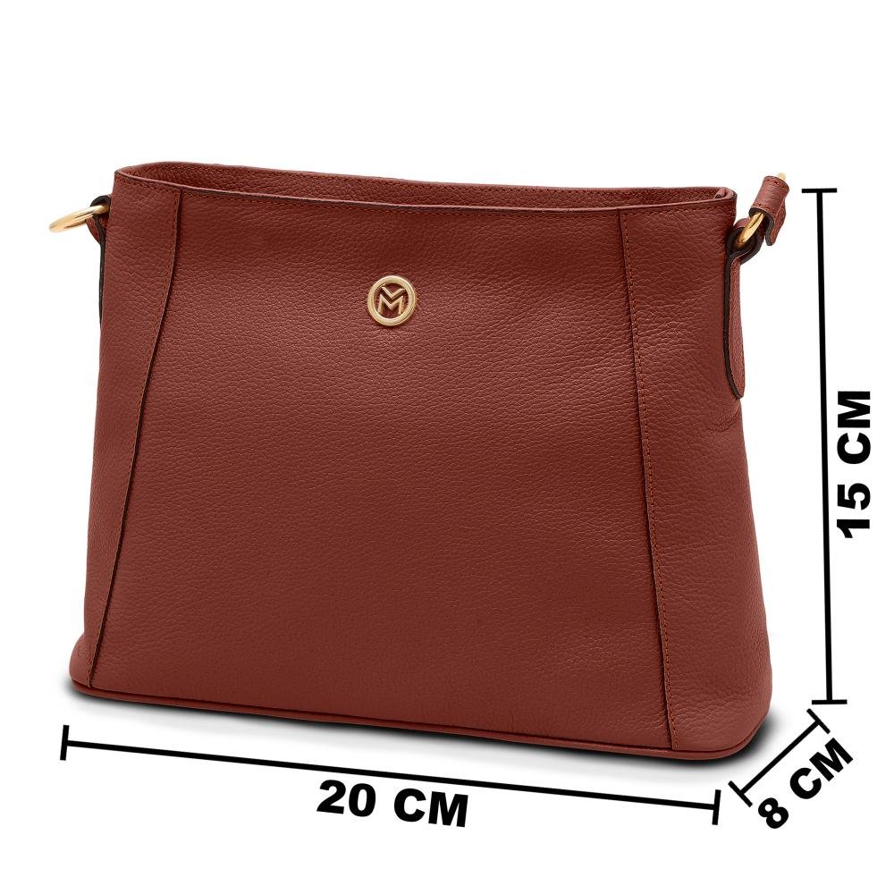 Bolsa de Couro Mariart Jasmim Marrom 5