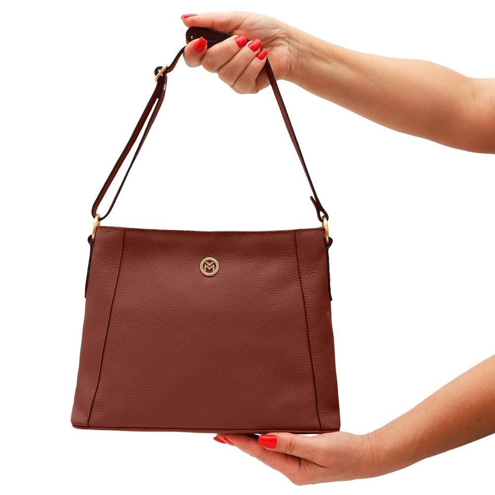 Bolsa de Couro Mariart Jasmim Marrom 6