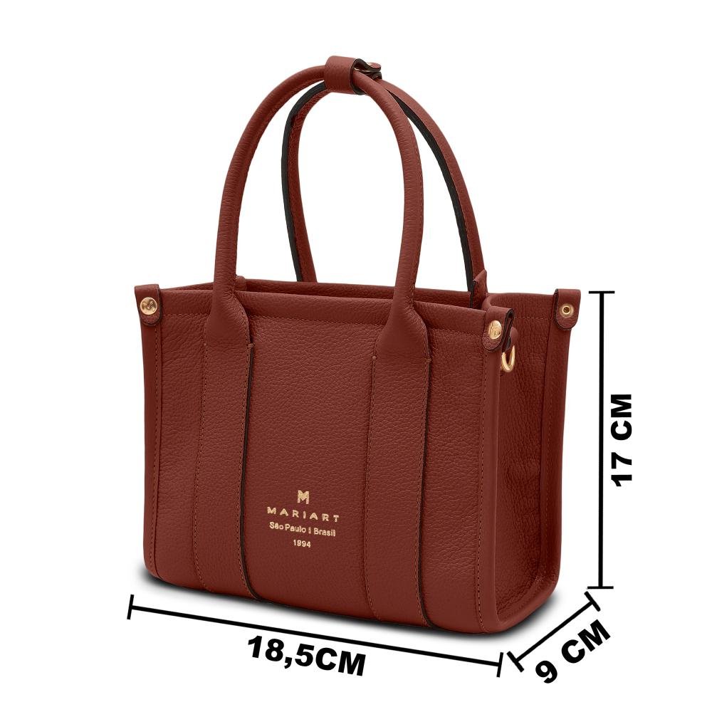 Bolsa de Couro Mariart Mini Acácia Marrom 2