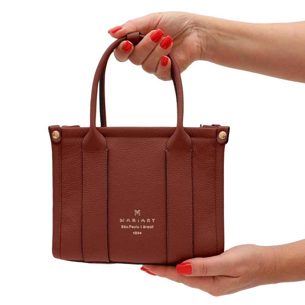 Bolsa de Couro Mariart Mini Acácia Marrom 6
