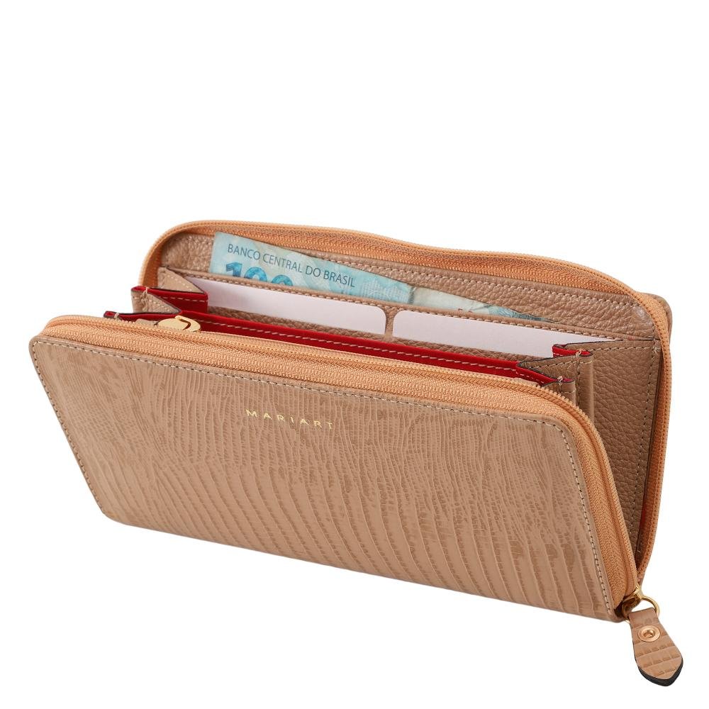Carteira de Couro Feminina Mariart 97N Nude 3