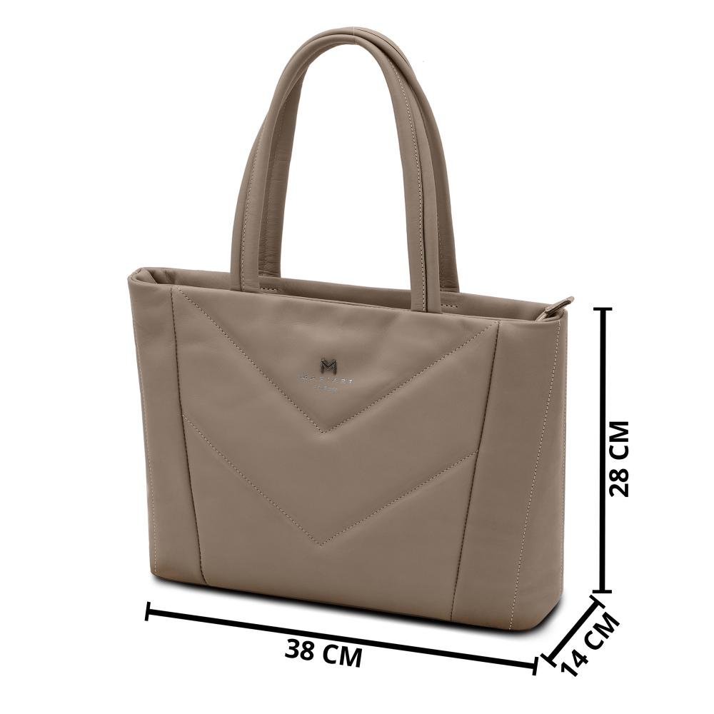 Bolsa de Couro Mariart Graviola Bege 4