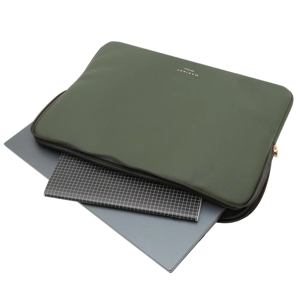 Case Para Notebook de 14" Couro Pitanguinha Mariart Verde 2