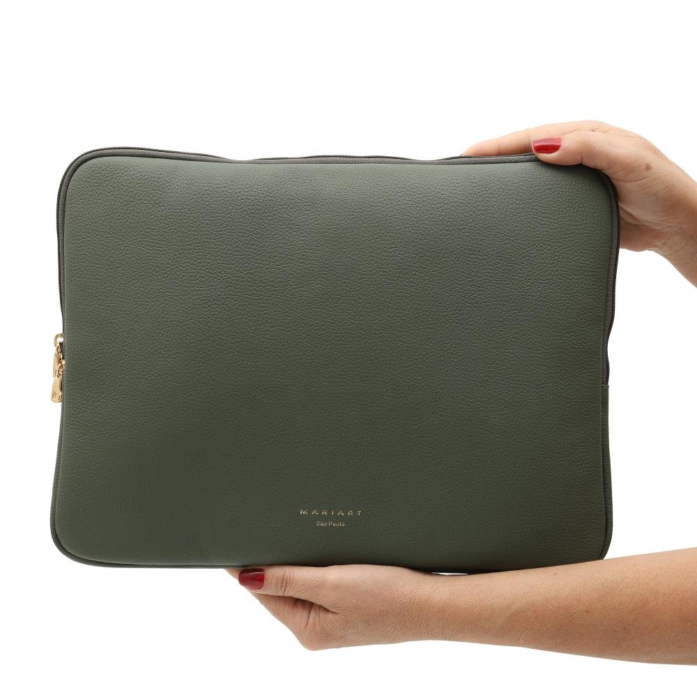 Case Para Notebook de 14" Couro Pitanguinha Mariart Verde 6
