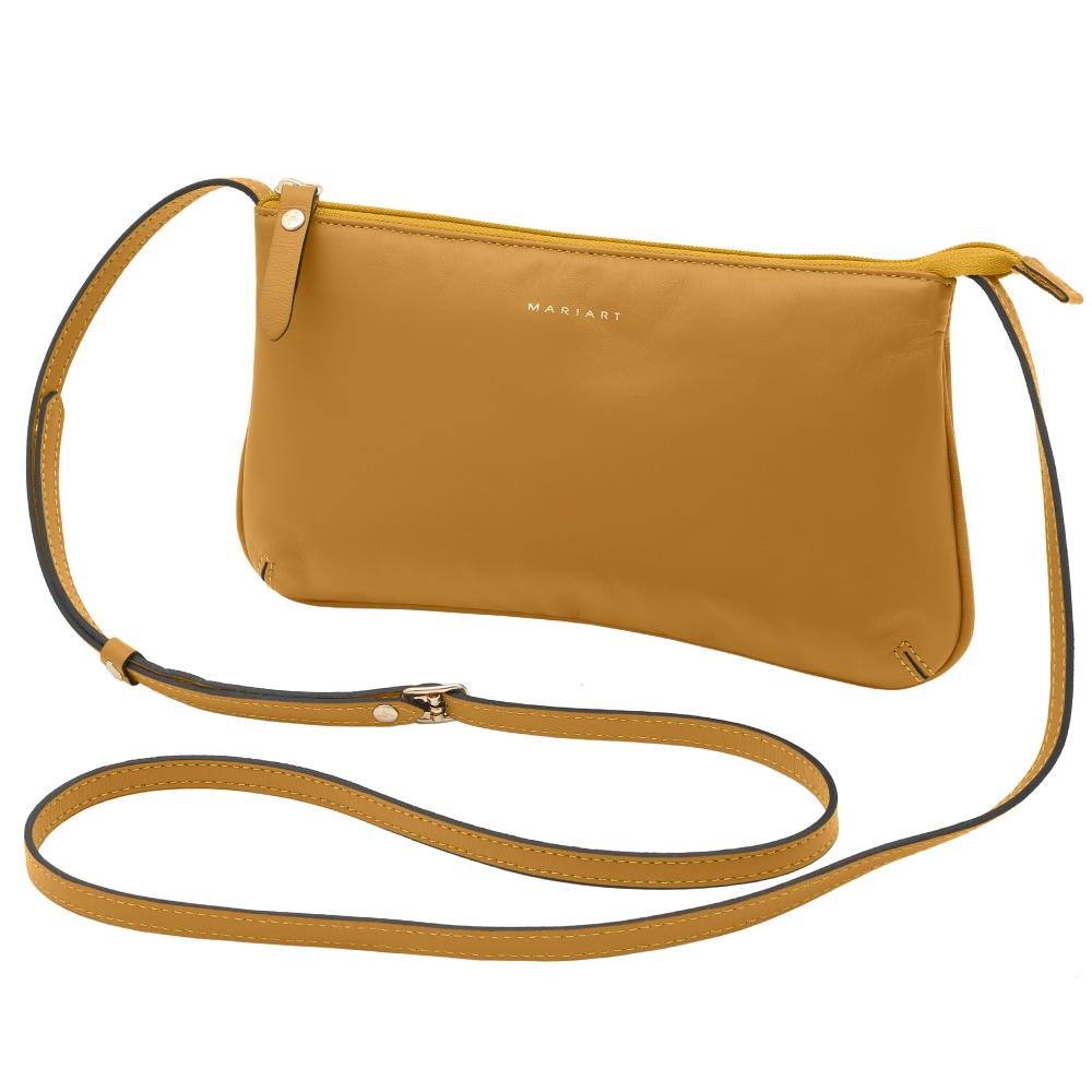 Bolsa de Couro Mariart Canelinha Amarelo Nanica 1