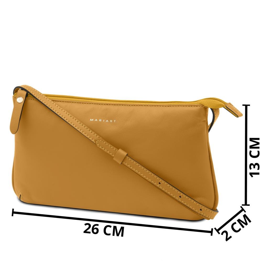 Bolsa de Couro Mariart Canelinha Amarelo Nanica 6
