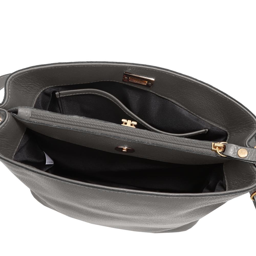 Bolsa de Couro Mariart Juá Cinza 2