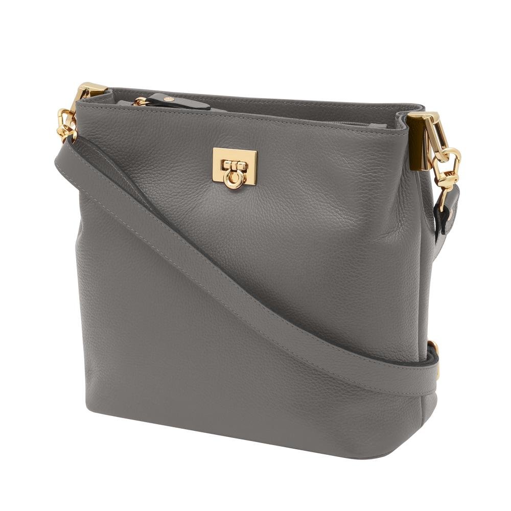 Bolsa de Couro Mariart Juá Cinza 4