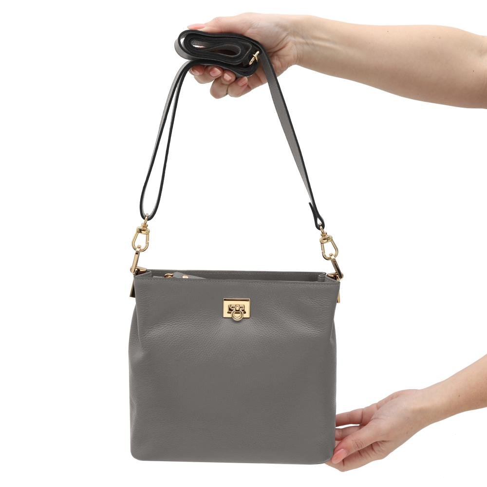 Bolsa de Couro Mariart Juá Cinza 5