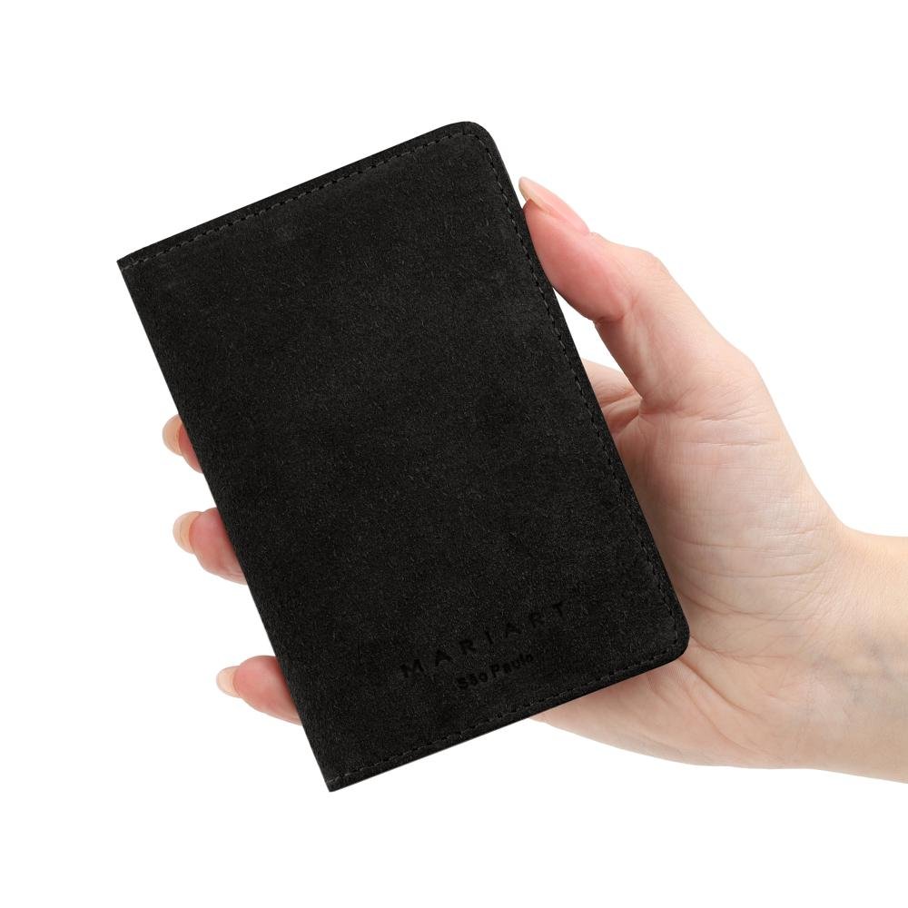 Carteira de Couro Mariart Buriti Suede Preto 5