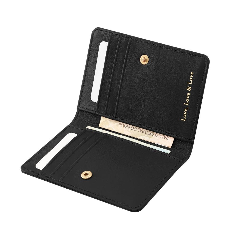 Carteira de Couro Mariart Love Preto 3