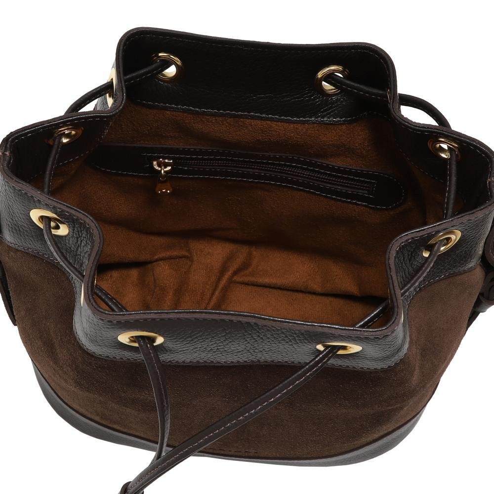 Bolsa de Couro Mariart Chia Suede Café 2
