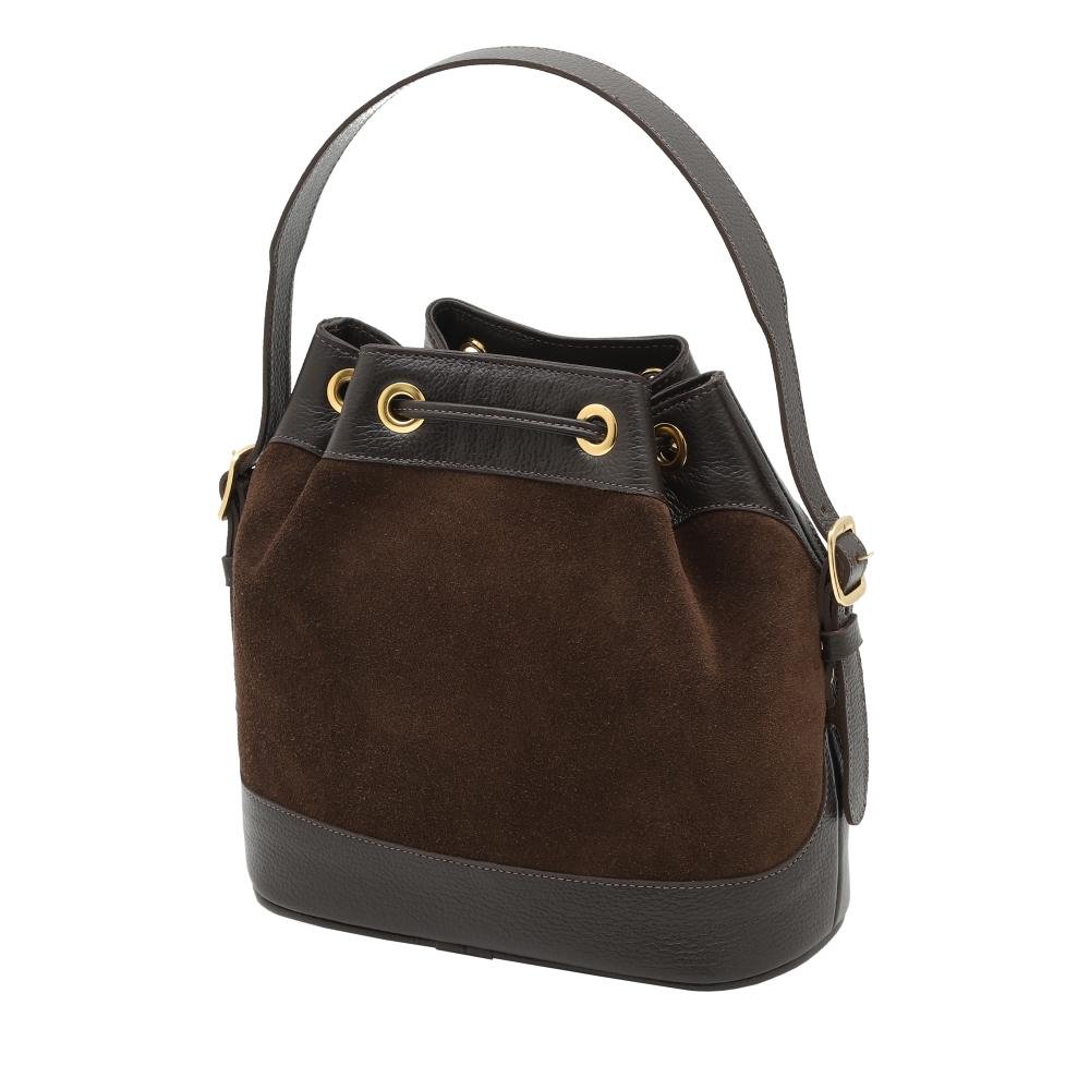 Bolsa de Couro Mariart Chia Suede Café 3