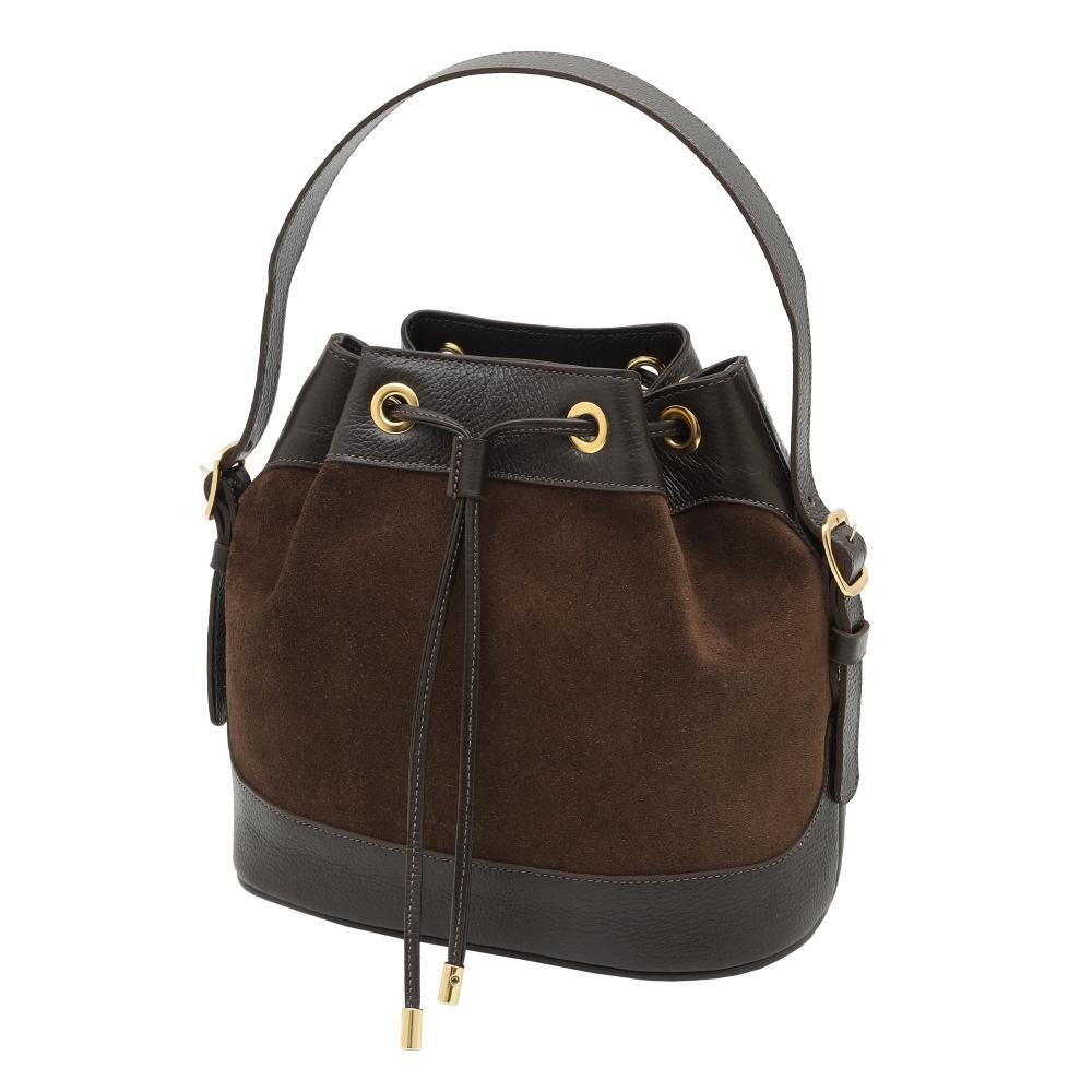 Bolsa de Couro Mariart Chia Suede Café 4