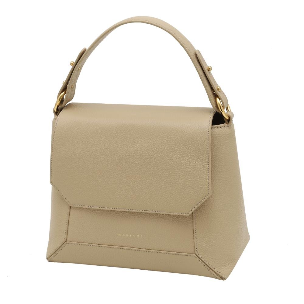 Bolsa de Couro Mariart Amêndoa Bege 4