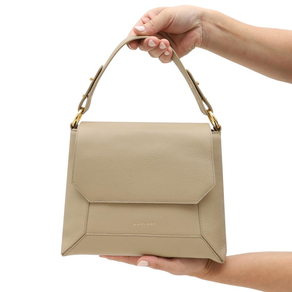 Bolsa de Couro Mariart Amêndoa Bege 5