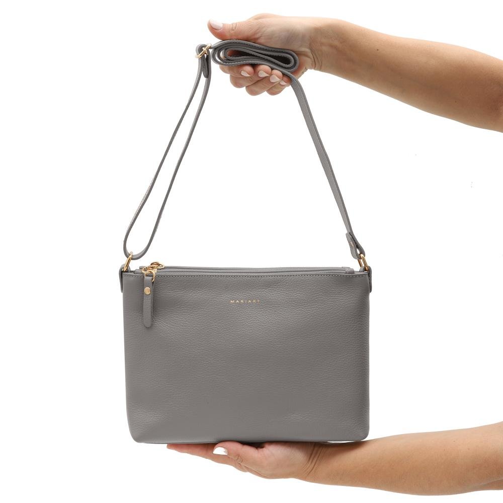 Bolsa de Couro Mariart Sálvia Cinza 5