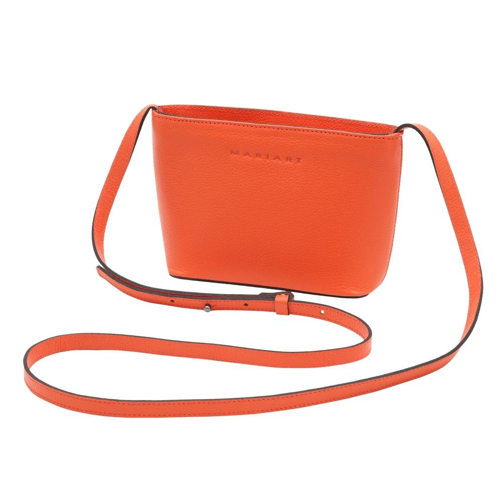 Bolsa de Couro Mariart Mini Cristal Laranja 1
