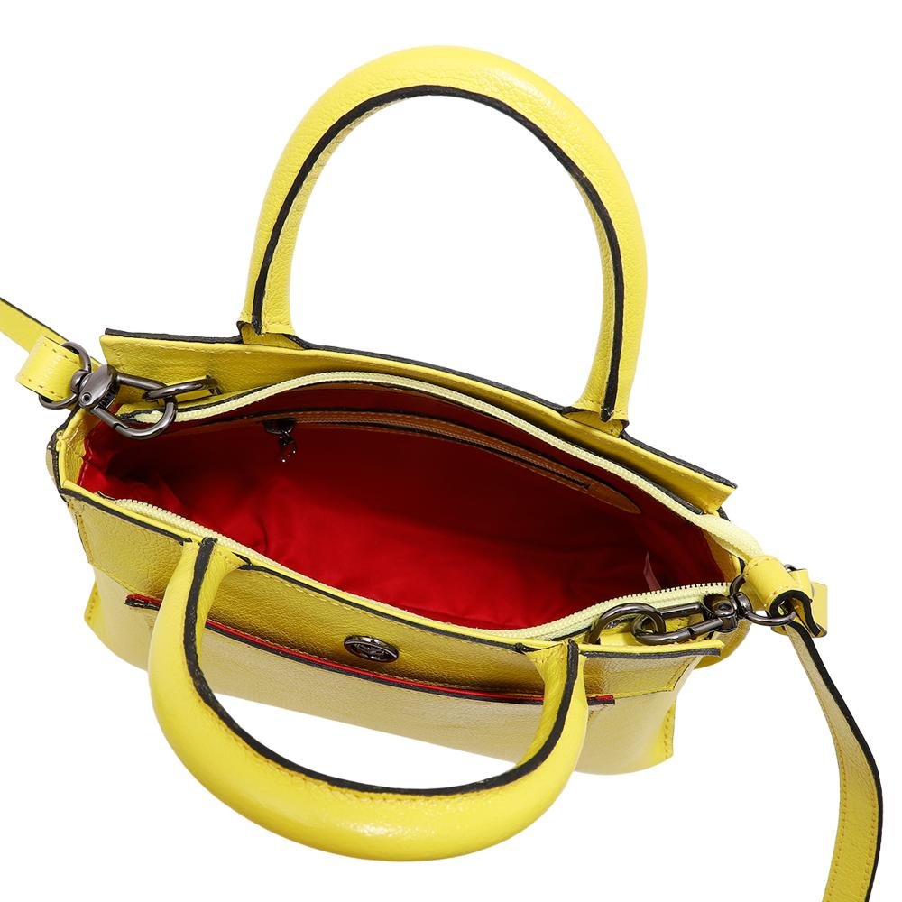 Bolsa de Couro Mariart Mini Rubi Amarelo 2