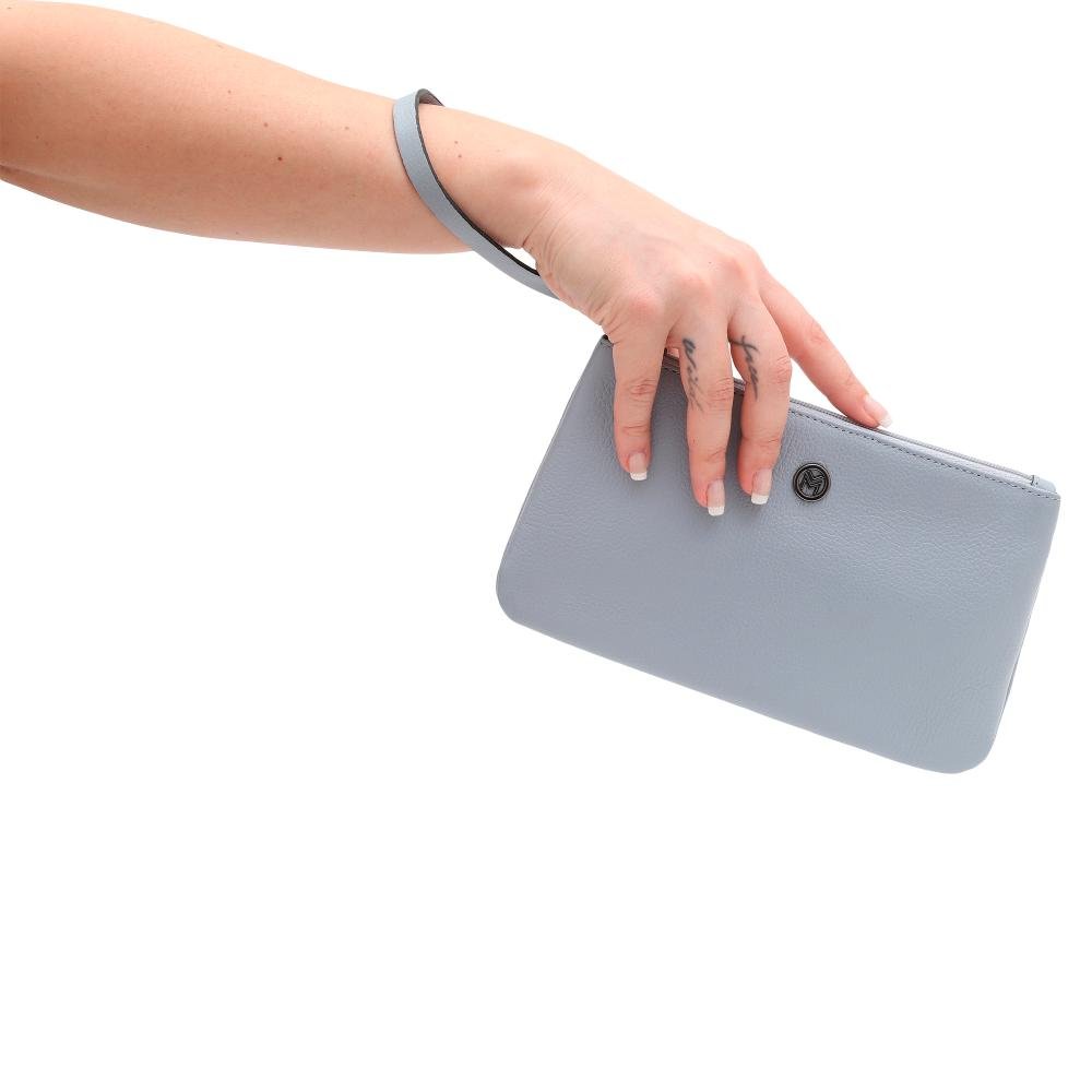 Bolsa Carteira Clutch de Couro Mariart 263 Cores Azul 2