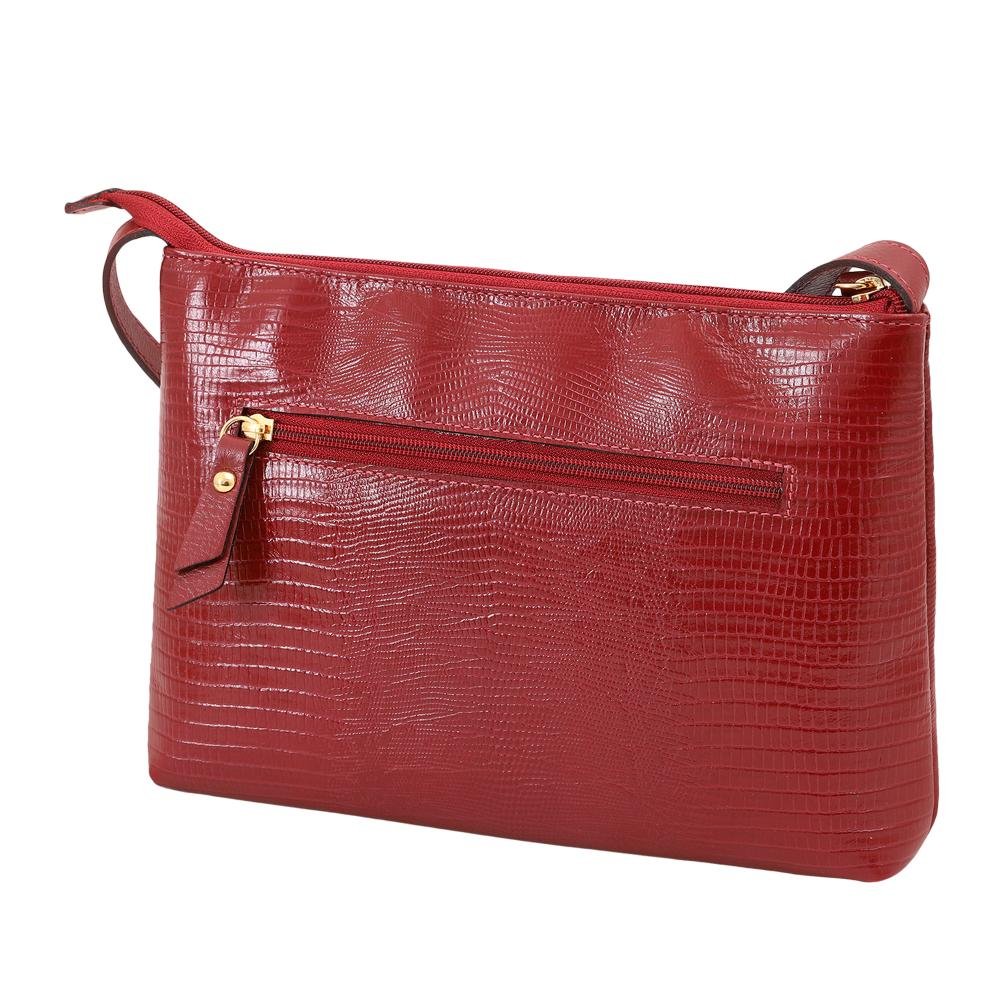 Kit Bolsa e Carteira de Couro Mariart 2190 + 237 Vermelho 4