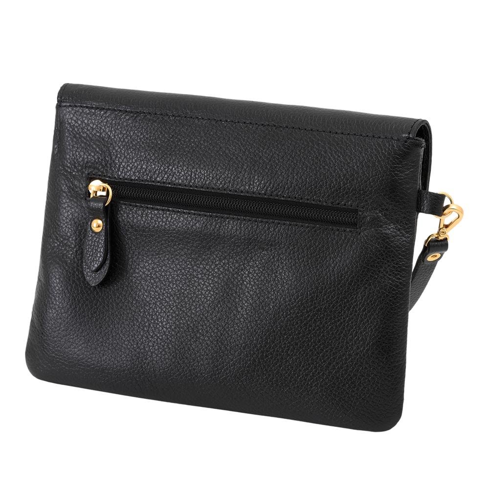 Bolsa Carteira Clutch de Couro Mariart Luciana Preto 2