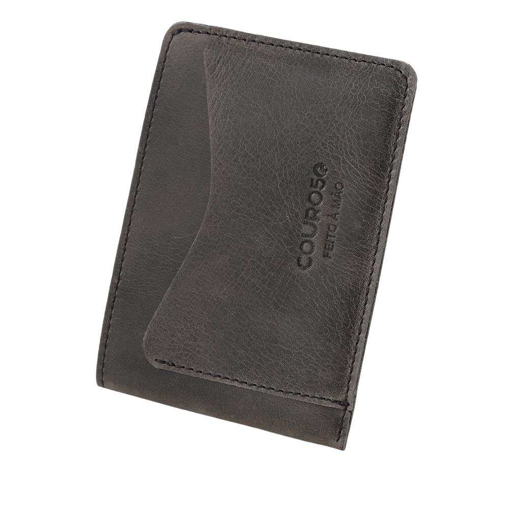 Porta-Cartão de Couro Couro50 Porto Alegre Cinza 3