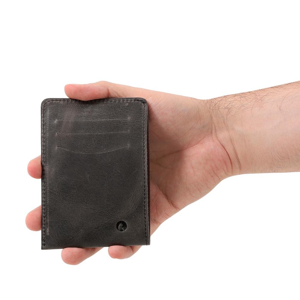 Porta-Cartão de Couro Couro50 Porto Alegre Cinza 6