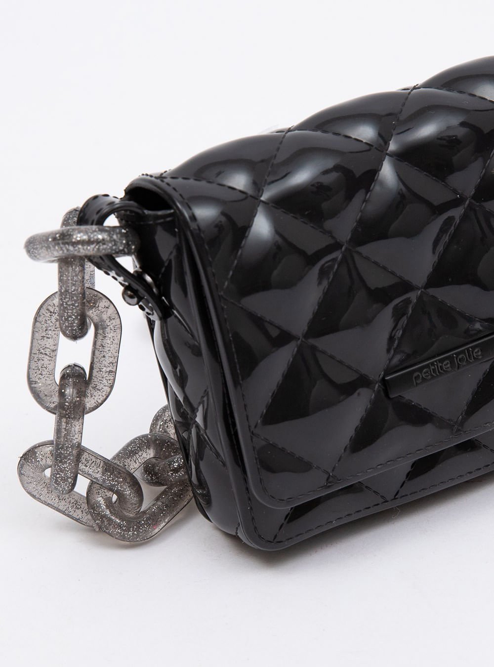 Bolsa Petite Jolie Gloss Preto/Glitter Preto - PJ10730 Preto 5