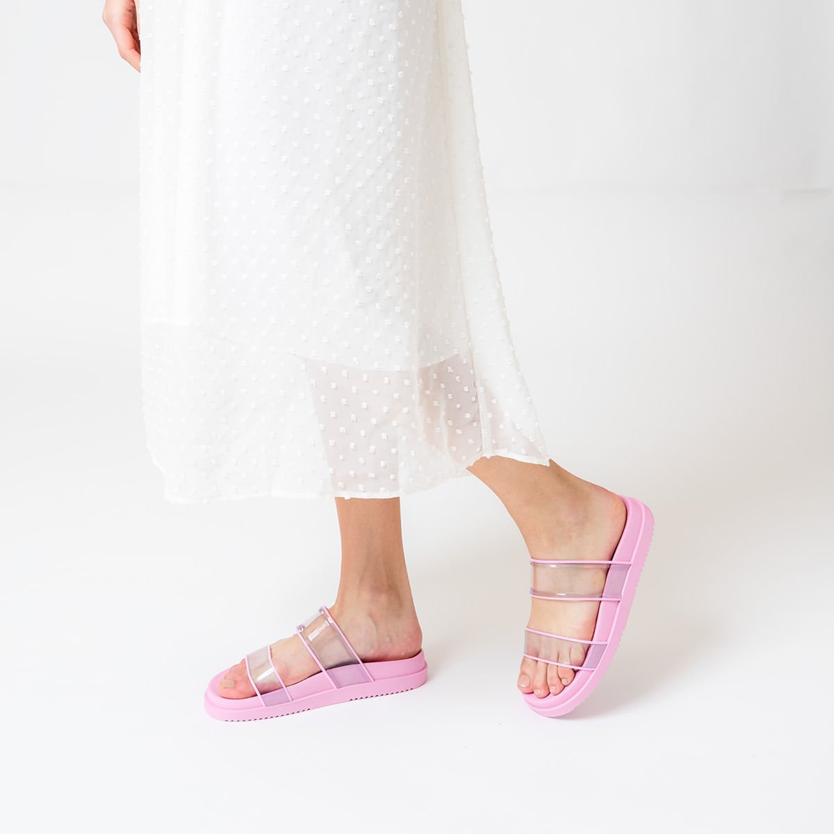 Chinelo Petite Jolie Ice Translucido/Rosa Claro New - PJ6999 Rosa 4