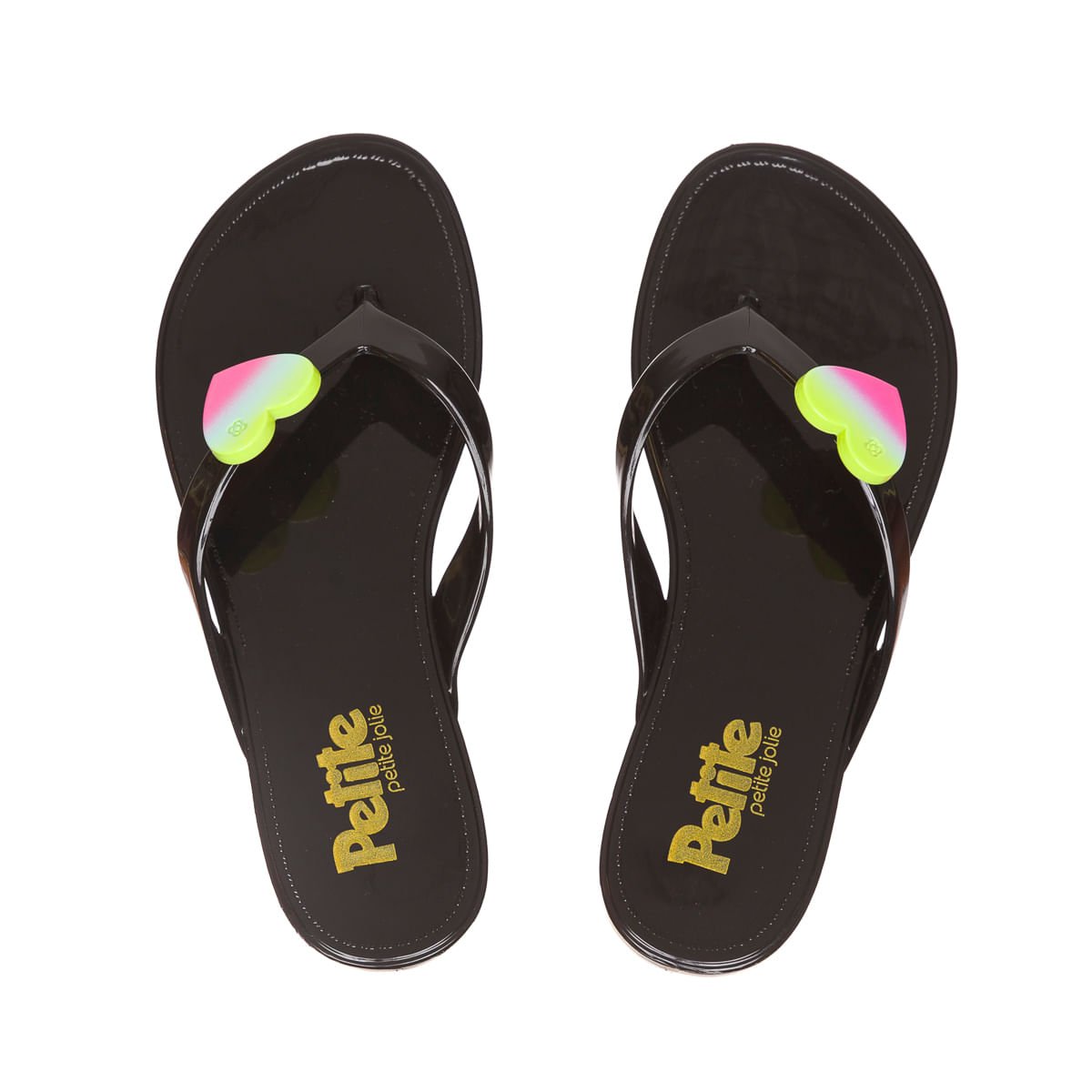 7120in Chinelo Infantil Petite Jolie Lucky IN Preto PJ7120IN Preto
