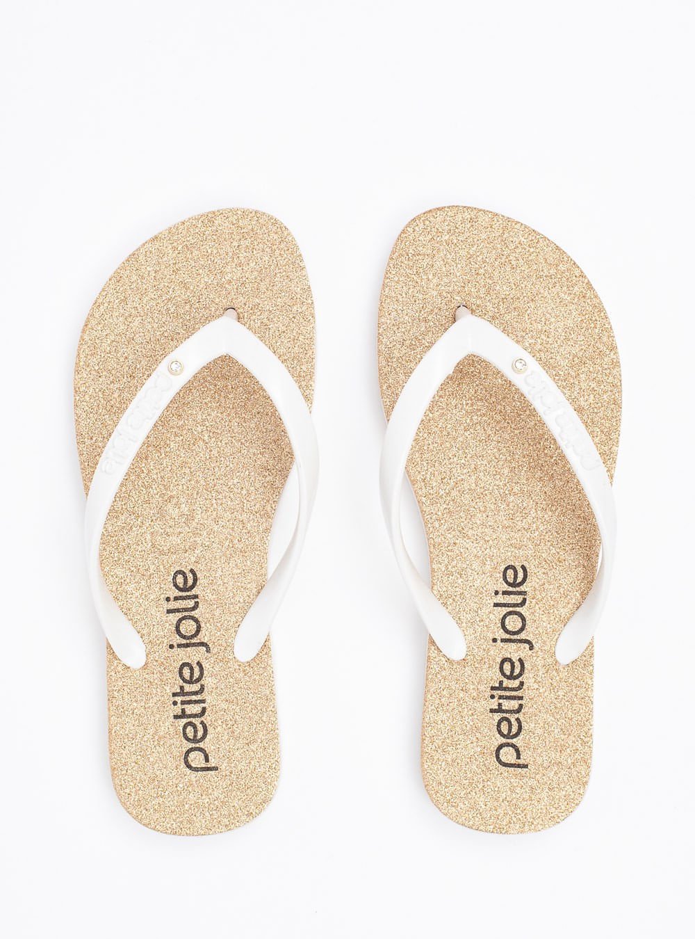 Chinelo Petite Jolie Fresh Branco/Ouro PJ7228 Dourado 1