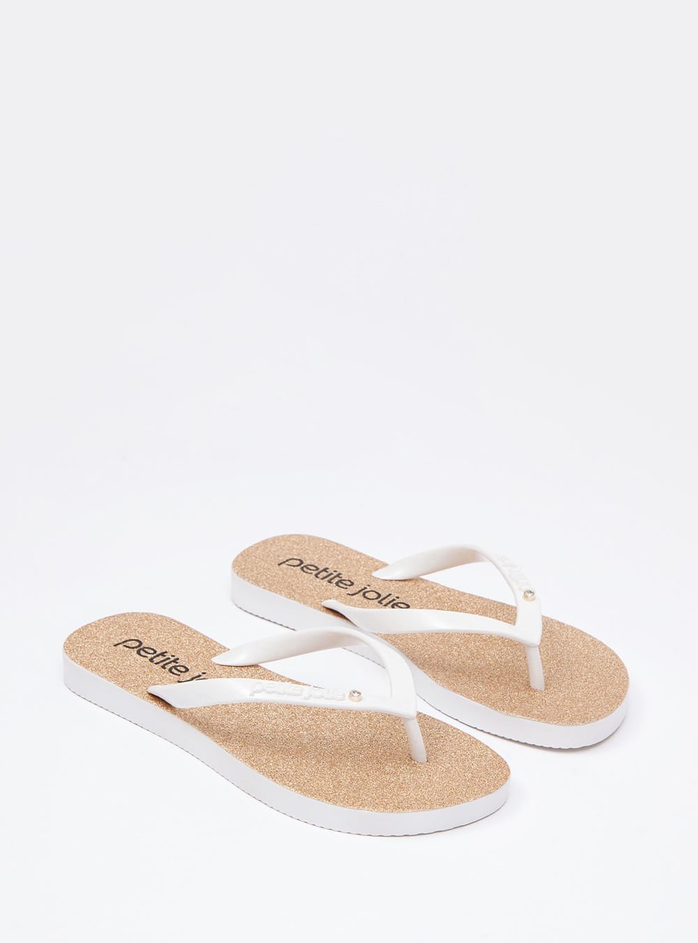 Chinelo Petite Jolie Fresh Branco/Ouro PJ7228 Dourado 3