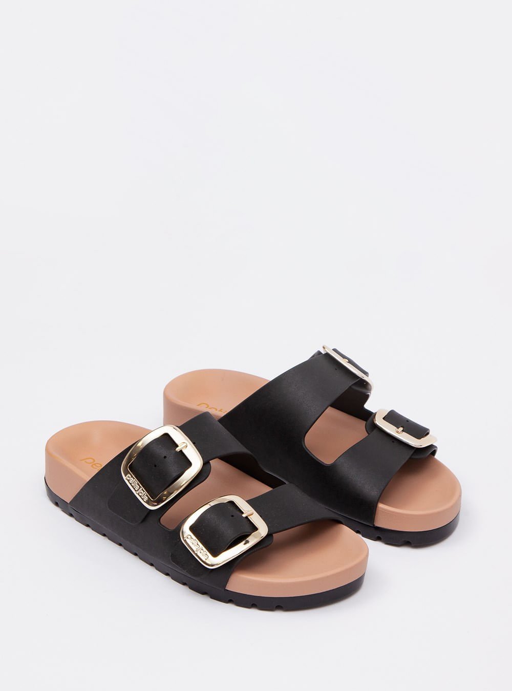 Chinelo Petite Jolie Lovin' Flat Preto/Mocca PJ7279 Preto 3