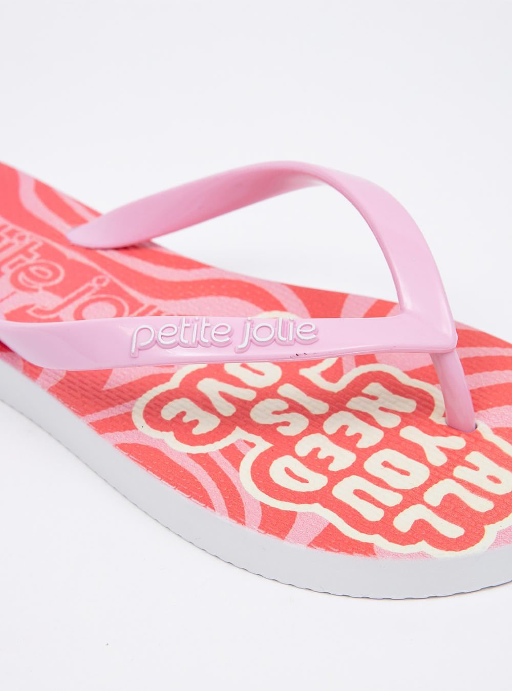 Chinelo Petite Jolie Fresh Rose/Sola Branco/Love PJ6969 Rosa 3
