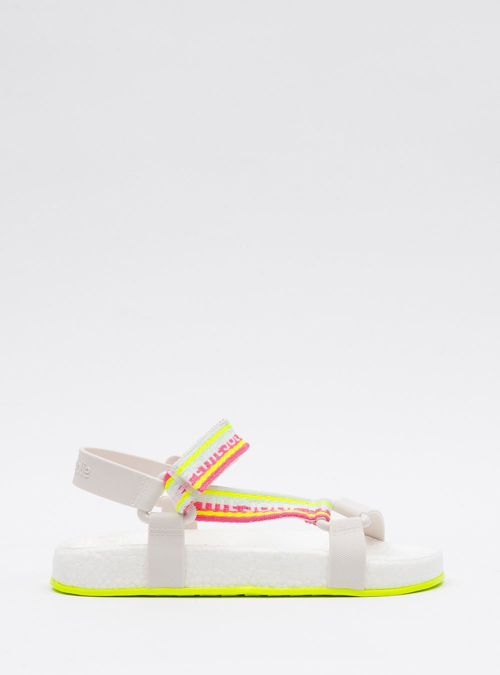 Sandália Petite Jolie Puff Sandal White/Amarelo Neon PJ7194 Branco 1