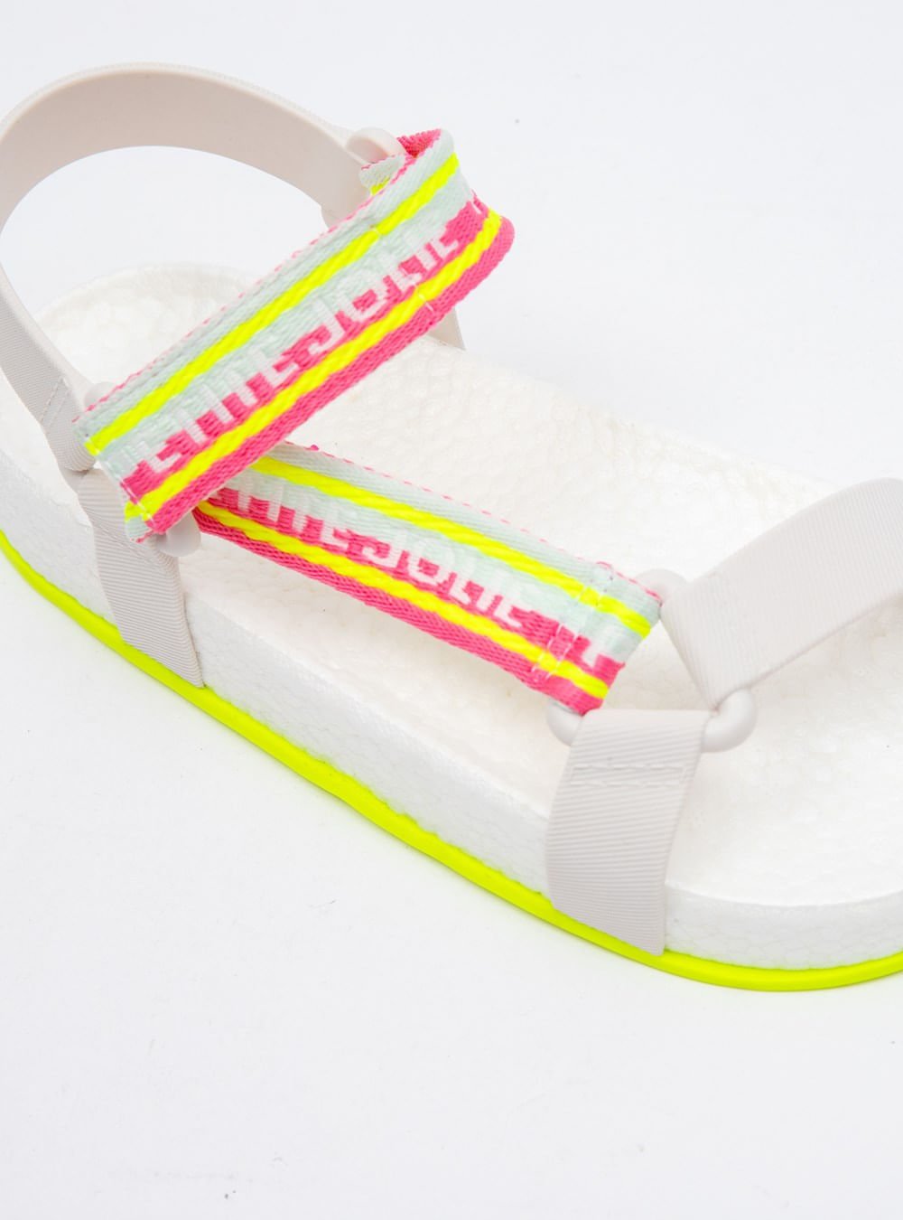 Sandália Petite Jolie Puff Sandal White/Amarelo Neon PJ7194 Branco 2
