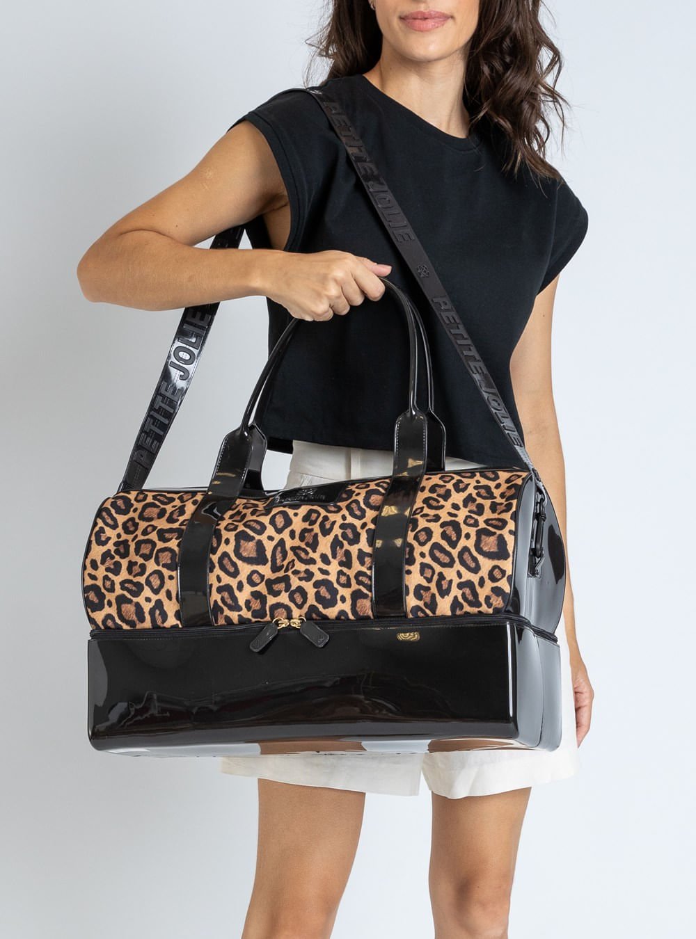 Mala Petite Jolie Weekend Onça/Preto PJ10215 Preto 4