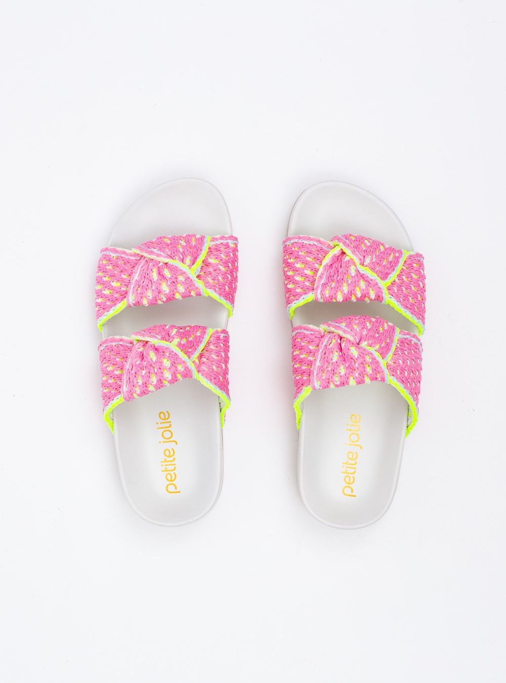 Chinelo Petite Jolie Knit Flat Hit Pink/Translucido PJ7315 Rosa 3
