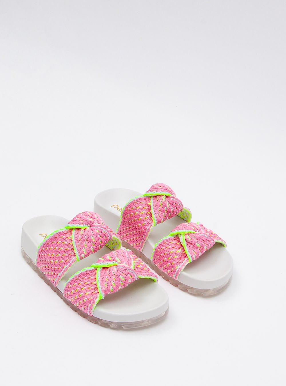 Chinelo Petite Jolie Knit Flat Hit Pink/Translucido PJ7315 Rosa 4