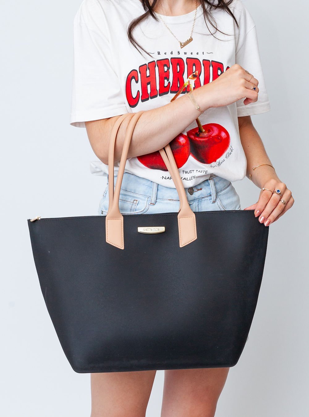 Bolsa Petite Jolie Big Shopping Preto/Avela PJ11275 Preto 4