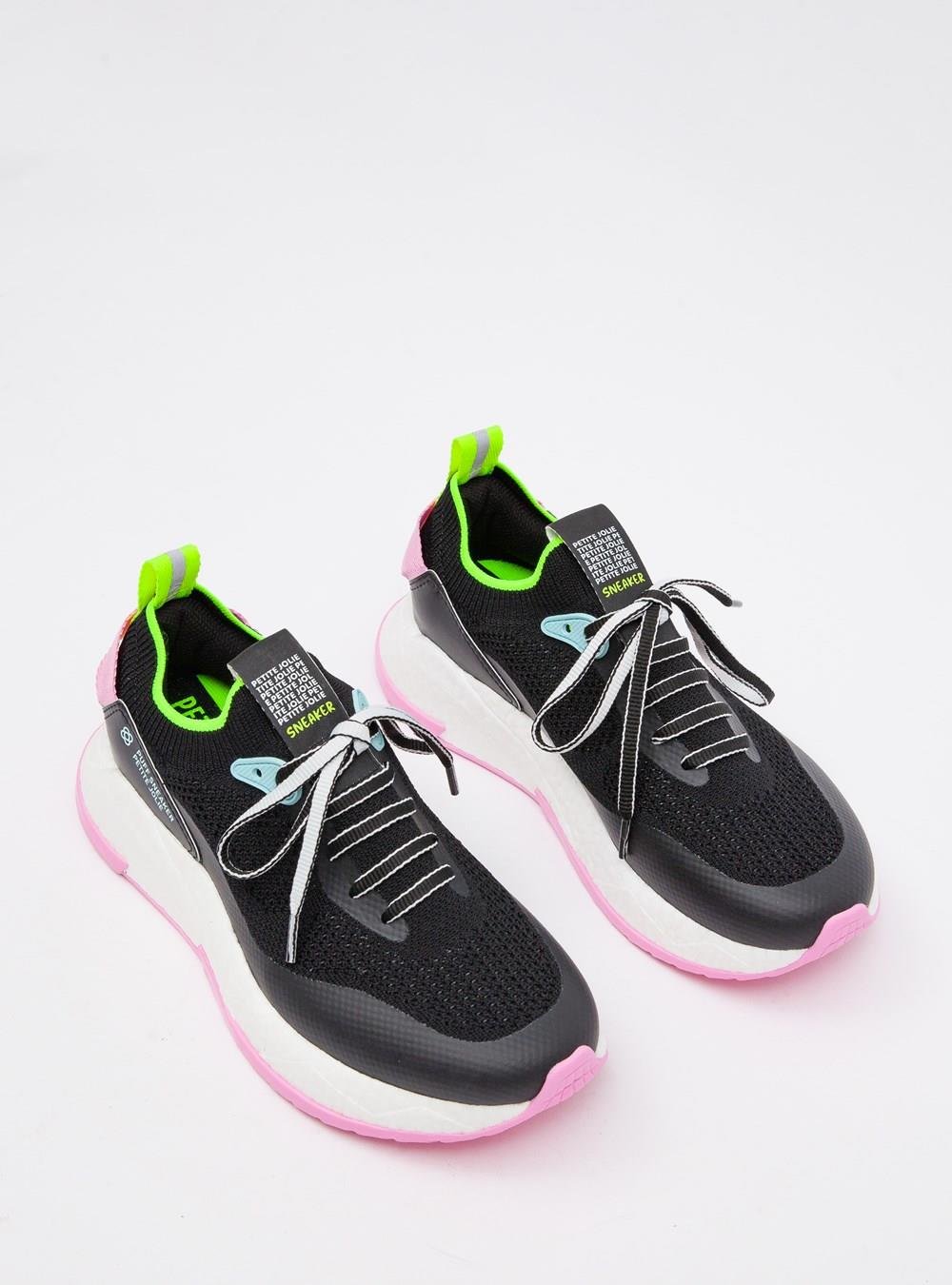 Tênis Petite Jolie Puff Sneaker Preto/Branco/Pink PJ7130II Preto 2