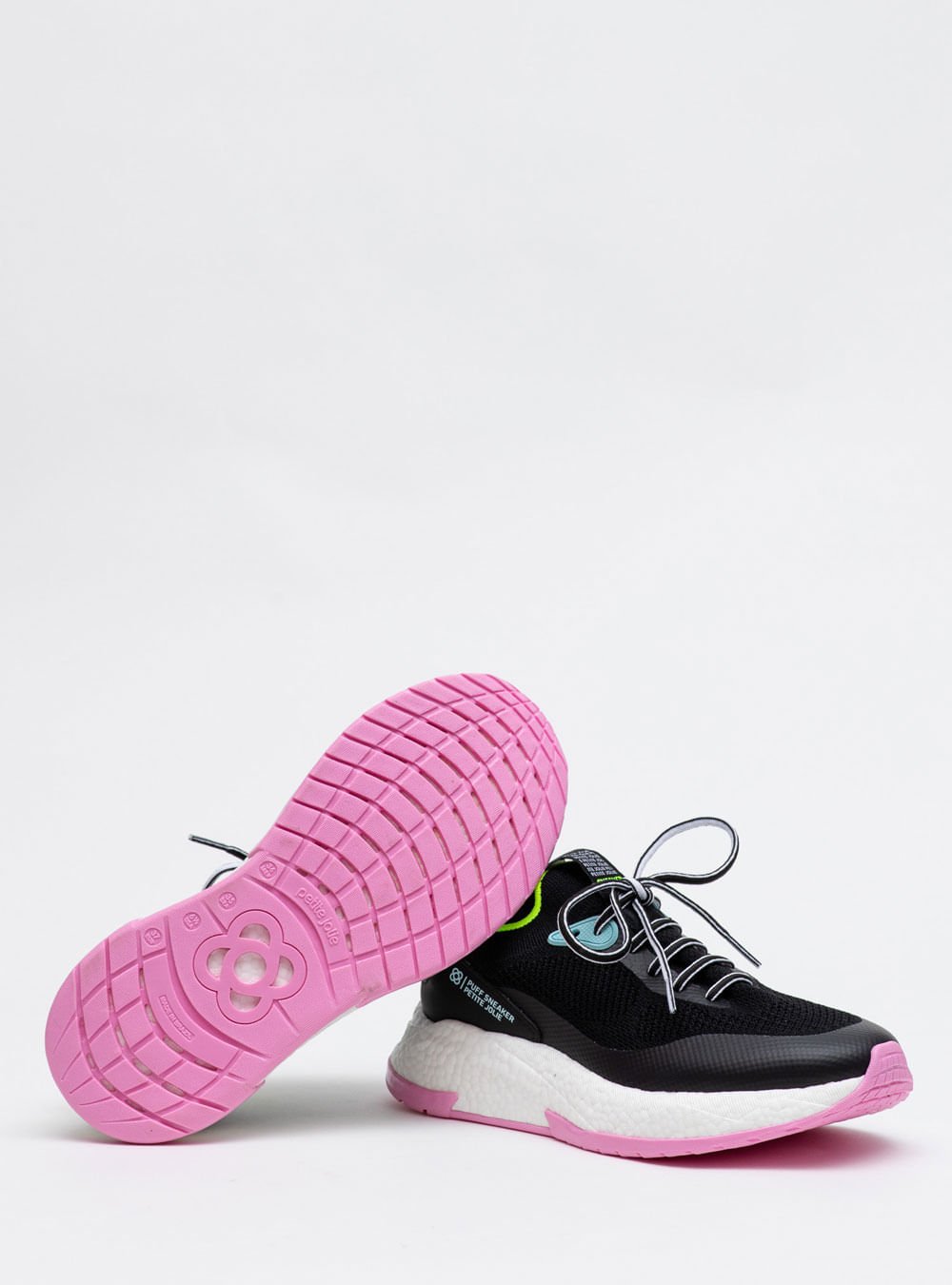 Tênis Petite Jolie Puff Sneaker Preto/Branco/Pink PJ7130II Preto 4